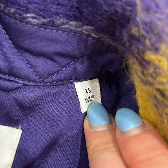 Aritzia Wilfred Free Autumn Wool Cropped Shacket Yellow, Purple, Blue  Size XS - Picture 5 of 11